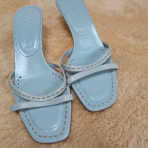 elegante Sommer Sandalette 37,5 Jil Sander tiffany blau hellblau Leder Riemen - Bild 1 von 7
