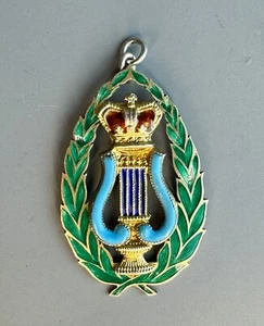 Enamelled Silver Masonic Pendant - Master of Music - Picture 1 of 2