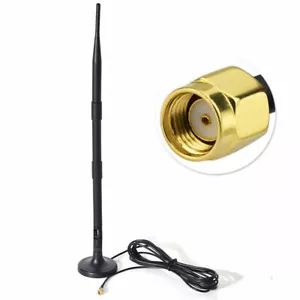 ANTENNA wifi omnidirezionale 9 dBi 3m cavo BASE MAGNETICA rp sma wireless wi-fi - Imagen 1 de 4