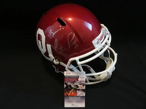 LINCOLN RILEY SIGNED OKLAHOMA OU SOONERS SPEED FULL SIZE HELMET w/Boomer JSA COA - Picture 1 of 4