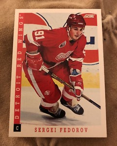 1993 Score Hockey Card #250 Sergei Fedorov Detroit Red Wings