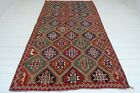 Anatolia Antalya Nomads Wool Kilim LargeRug Multicolor Rug Kelim 63'X114' Carpet