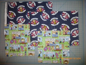 PEANUTS SNOOPY Cotton Fabric Scraps - 2 designs - Stars & Stripes, Easter Beagle - Picture 1 of 3