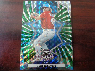 2022 Mosaic Luke Williams #'ed 12/12 FOTL GREEN Swirl Prizm ROOKIE CARD-Braves - Image 1 of 2