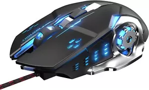 LiBO&HKBO Gaming Mouse Wired, USB Optical Computer Mice with RGB Backlit, 4 - Picture 1 of 8
