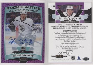 2019 O-Pee-Chee Platinum Autos Violet Pixels Blake Lizotte #R-BL Rookie Auto RC