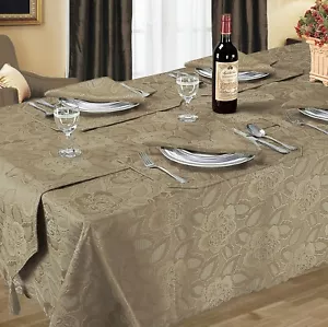 Luxury Rose Jacquard Tableware Table Cloth Party Linen Napkins Black Red White - Picture 1 of 41