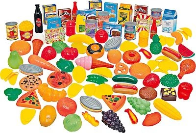 114pc Imitazione Gioco Cibo Set Frutta Verdura Cake Shopping Supermercato Stock - Immagine 1 di 4