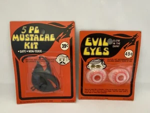 Vintage Fun World Halloween Spielzeug Schnurrbart Set Evil Eyes Kostüm Zubehör selten - Bild 1 von 17