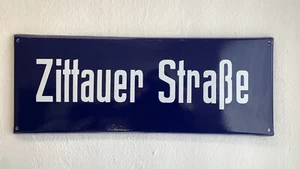 Emaille Straßenschild, Zittauer Straße, Erzgebirge, Sachsen, Zittau - Bild 1 von 11