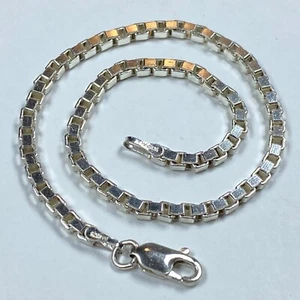 STERLING SILVER 925 Box Chain Link Bracelet 5.6g Canada - Picture 1 of 12