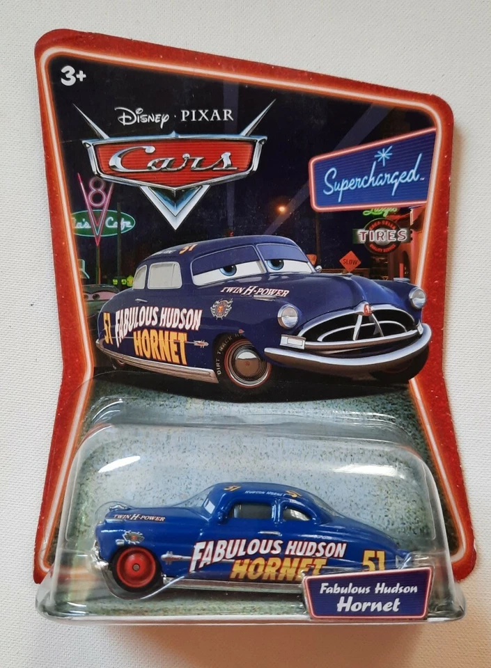 Disney pixar cars Fabulous Hudson Hornet red wheels supercharged 1:55 maclama - Immagine 1 di 2