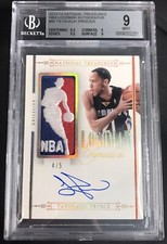 2013-14 Tayshaun Prince National Treasures Game Worn BGS 9 Auto 10 Logoman #4/5