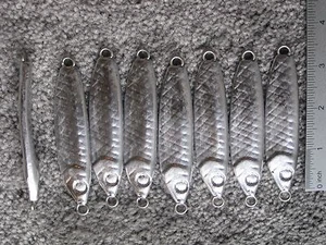 8 fishing bulk wobble fish jigs lures 3oz herring jigging spoons no hooks    - Picture 1 of 1
