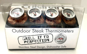 Cuisinart Outdoor Steak 4 pcs Thermometers Gourmet Grilling Stainless Steel 