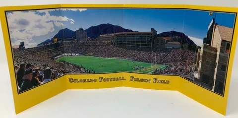 NEW Folsom Field University of Colorado Buffaloes CU Buffs Panoramic Postcard Cover