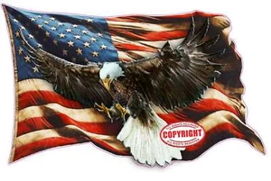 Worn American flag Bald Eagle decal - Picture 1 of 8