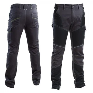 PANTALONE DA LAVORO IN COTONE ELASTICIZZATO 250gr GRIGIO NERO JUMP 5 TASCHE - Foto 1 di 3