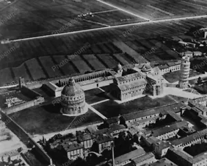 Veduta aerea della Torre Pendente di Pisa 1930 vintage 8x10 ristampa di vecchia foto - Foto 1 di 1