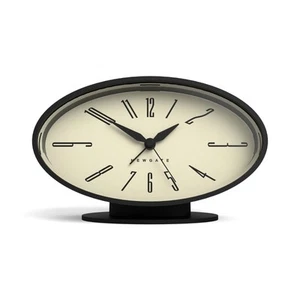 Newgate® Ronnie Alarm Clock - Matt Black - Oval Arabic Dial - Silent Quartz - Picture 1 of 7