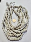 Antique African Trade White Goomba Beads – Four 12" Strands