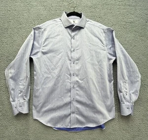 Camisa de vestir Lorenzo Uomo para hombre 17 34-35 azul claro ajuste abotonado manga larga - Imagen 1 de 12