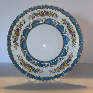 Vintage Crown Staffordshire Dinner Plate Lyric Tunis Blue Mint Gold Trim - Picture 1 of 8
