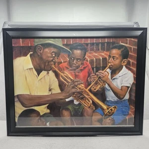 GREGORY MYRICK "TRUMPET LESSONS WITH LOUIE ARMSTRONG" HAND SIGNED  LITHOGRAPH - Picture 1 of 21