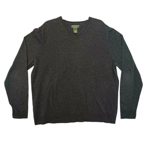 Eddie Bauer Sweater Size TXL Tall Cotton Cashmere Blend V-Neck Classic Dad Work - Picture 1 of 10