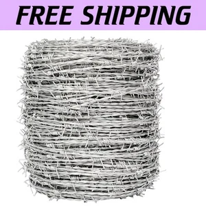 Rust-Resistant Barbed Wire Roll, 1320FT - 4 Point Deterrent for Gardens & Crafts - Picture 1 of 11
