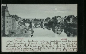 Mondschein-AK Kassel, Fuldabrücke - Picture 1 of 2