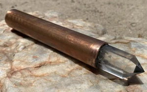 Quartz Crystal Energy Wand Copper Wand Quartz Crystal Healing Energy Tool - Picture 1 of 7