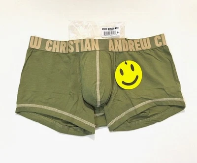 Calzoncillos boxer Andrew Christian talla XL de algodón liso con costuras en contraste - oliva Foto 1 de 4