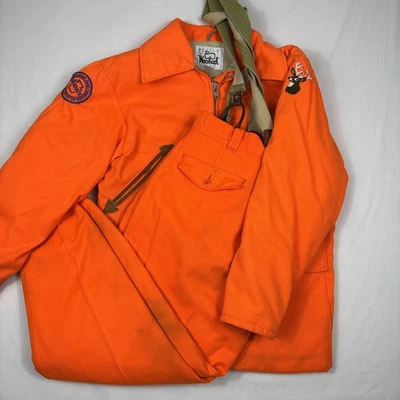 Vintage Woolrich Hunting Suit Men's S Jacket 34x32 Pants Orange Safety USA Made - Image 1 of 4