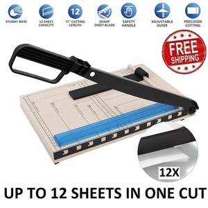 Cortador de papel, recortador de papel con protector, cortador de papel guillotina de 12" de longitud de corte - Imagen 1 de 7