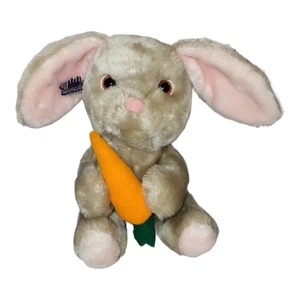 Applause Plush Bunny Rabbit Carrot Vintage 1985 Brown Stuffed Wallace Berrie 9" - Picture 1 of 12