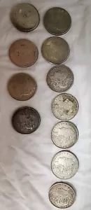 Total Of 11 Silver Morgan Dollars - Picture 1 of 2