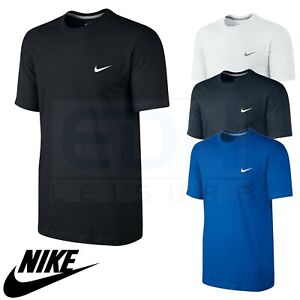 Nike T Shirt Top Mens Logo Tee Cotton Black Blue White Navy Size S M L XL NEW