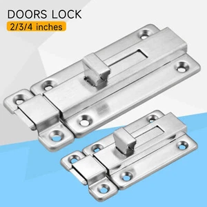 2"/3"/4" Stainless Steel Door Latch Lock Sliding Bolt Lock Keyless Entry Home US - Picture 1 of 14
