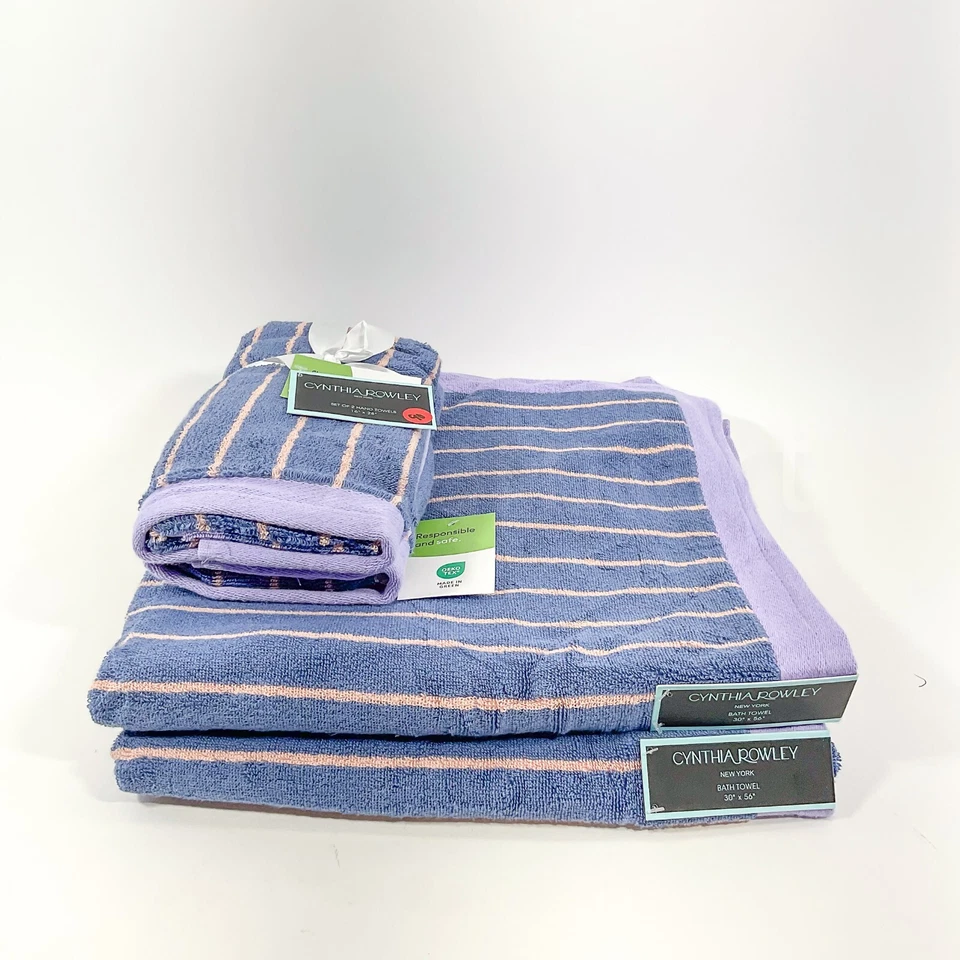 Cynthia Rowley 2 Bath, 2 Hand, Towel 4 Set 100% Cotton  New - Image 1 of 4