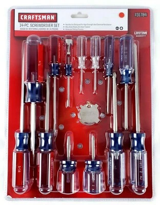 Craftsman 14 piece Screwdriver Set 6 Phillips & 7 Slotted Flat Head - Image 1 of 4