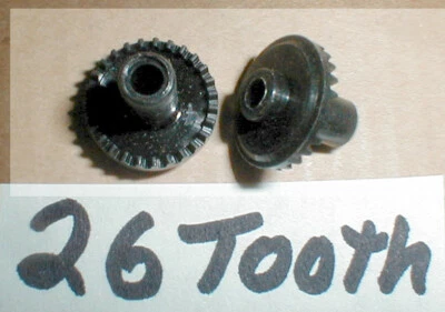 2 Crown Gear 26 dientes negro por Strombecker Slot Car 1/32 NOS Foto 1 de 4