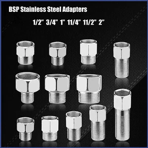 BSP Female to Male Stainless Steel Reducer Pipe Fitting Water Adapter Connector - Picture 1 of 28