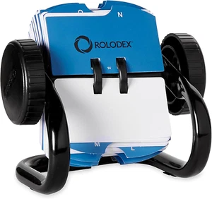 Rolodex® Mini Classic Rotary Card File, 1 3/4" X 3 1/4", 250 Cards, Black - Picture 1 of 12