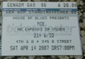 MOE. 4th & B San Diego, CA Konzertkarte Stub 14.04.07 - Bild 1 von 1
