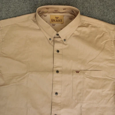 Camisa King Ranch Abotonada Para Hombres 3X Tostada DESGASTE RESISTENTE Western Rancher Manga Larga Foto 1 de 4