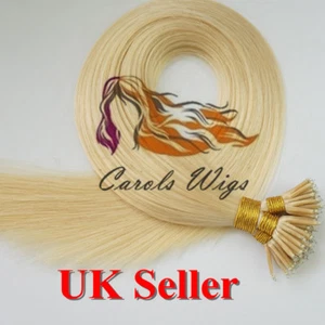 Extensiones de cabello humano Remy armenio anillo nano 26" 1g 8A* doble dibujo 100 % Reino Unido - Imagen 1 de 73