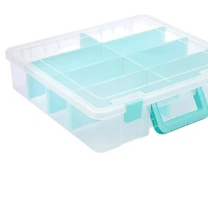 Versatile Craft and Office Storage Box with 8 Adjustable Compartments & Handle - Picture 1 of 9
