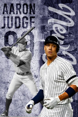 Aaron Judge MLB Outfielder New York Yankees Art Wall Room Poster - POSTER 20x30