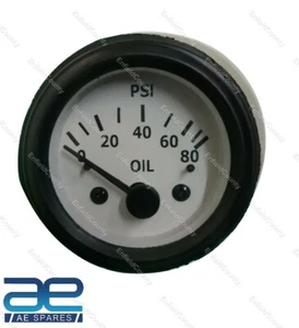 Oil Pressure Gauge Electrical 2"/52mm White Face Black Bezel S2u - Picture 1 of 1
